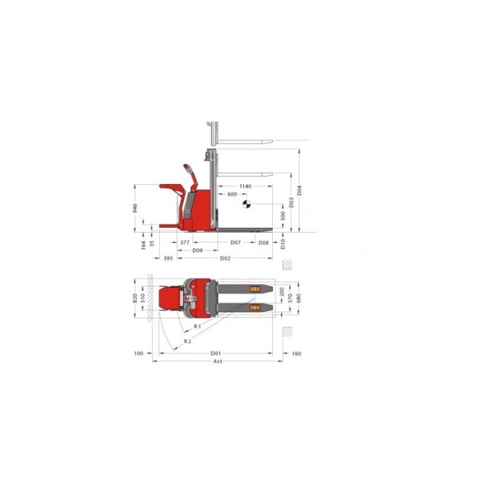 Stivuitor electric (stacker) PL Platforma Pegasolift