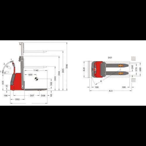Stivuitor electric (stacker) W10 INOX Pegasolift